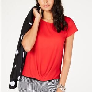 INC Red Draped-Hem Top NWT Size Small